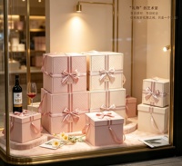 Boîte cadeau de luxe en papier gaufré, grande, portable, de qualité supérieure, ensemble de 5 pièces, boîte cadeau cosmétique avec ruban et nœud, emballage cadeau