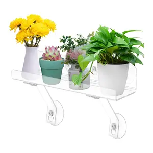 Suction Cup Shelf Rack for Plants Window 15 Inch Window Shelf for Plants Acrylic Window Plant Shelf