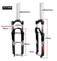 Garpu Depan Sepeda Gunung MTB SeeMore 26/27.5/29 XC Berbahan Aluminium Alloy, Crown 28.6mm, Suspensi Lockout dengan Peredam Udara untuk Sepeda BMX dan Fat Bike