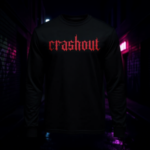 T-shirt a maniche lunghe con scritta gotica Crashout, stile streetwear ribelle - Product Image 3