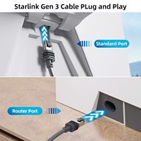 Mini câble Starlink Câble gris de 150 pieds Ligne d'extension de câble réseau étanche en cuivre pur Starlink Gen 3
