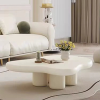 Table basse Cloud au design moderne, style luxe léger, table en forme de crème pour petit appartement, maison, salon ou chambre