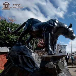 Trang trí ngoài trời linh vật động vật điêu khắc đồng đen Panther tượng - Product Image 6