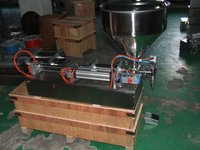 Machine de remplissage pneumatique à air comprimé avec chariot pour huile, miel, gel et plus (acier inoxydable 304/316 semi-automatique)