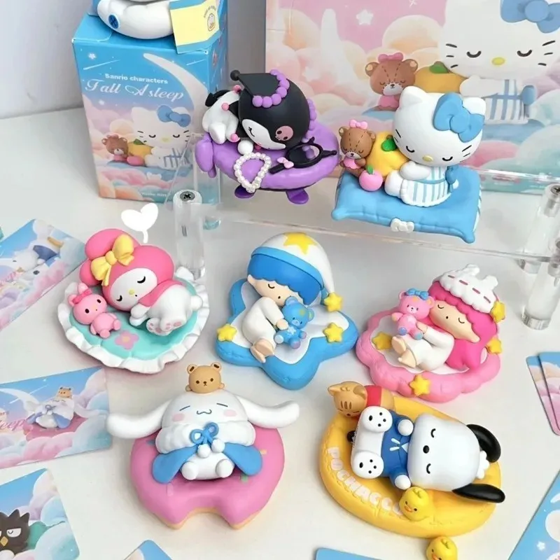 Sanrioo Figuur Speelgoed Schattig Cartoon Anime Pvc Model Cake Decoratie Kuromi Cinnamoroll Blind Box Verrassing Cadeau Figuur Speelgoed
