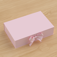 Boîte à perruque personnalisée de haute qualité avec logo, ruban rose, nœud, revêtement UV gaufré et fermeture magnétique pour emballage cadeau de cheveux