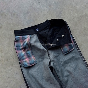 Custom Denim Factory <b>Button</b> Fly Raw Selvedge Denim Pants Straight Leg Japanese Style Salvage Selvedge Baggy <b>Jeans</b> Men - Product Image 4