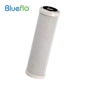 Blueflo-cartuchos de filtro de bloque de carbón activado para el hogar, 5 micras, 10 pulgadas, buena capacidad de adsorción, filtración de agua