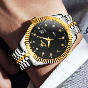 <span class=keywords><strong>Montre</strong></span> à quartz pour homme en acier inoxydable <span class=keywords><strong>de</strong></span> <span class=keywords><strong>luxe</strong></span> <span class=keywords><strong>de</strong></span> haute qualité, design classique, style professionnel, calendrier, diamants, étanche, or - Product Image 6