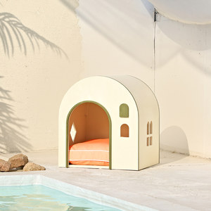 Dogatti Pet House Arles 'Alley Cage de luxe en bois massif moderne avec motif animal pour chats Meubles pour animaux de compagnie - Product Image 1