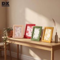 Bingkai Foto Kayu Multi Warna Custom 4x6 5x7 6x8 8x10 Inch A4, Bingkai Foto Bergelombang untuk Meja dan Dinding, Ukuran Custom, Dekorasi
