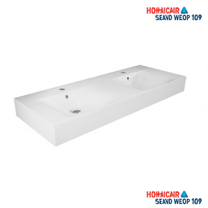 Lavabo Doble de Pared de 120 cm con Orificio para Grifo, Lavabo para Baño - Product Image 3