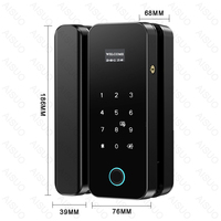 AISUO TUYA WIFI 유리문용 스마트 도어락 생체인식 지문 디지털 도어락 TT락 유리문 잠금장치