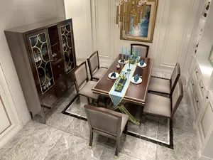 Di alta qualità della cucina della casa mobili di lusso italiano rettangolare 6 posti tavolo da pranzo set