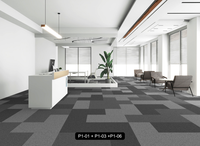 Tapis carré de bureau moderne de 50*50cm avec support en PVC polypropylène, pile à boucle rembourrée et style commercial tufté