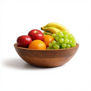 Bol à salade et à fruits en bois de manguier artisanal, grand bol à fruits en bois, bol décoratif pour la cuisine et la salle à manger, pour salades, pâtes, en-cas - Product Image 1