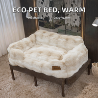 Lit d'hiver écologique pour chien et chat en nylon et polycoton, amovible, lavable, design portable, forme carrée classique