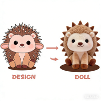 Peluches personnalisées en tissu super doux, rembourrage en coton PP et nylon, doublure en maille - Design mignon de dessin animé pour cadeau d'anniversaire pour enfants
