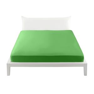 BIANCALUNA - Set di 2 Lenzuola con Angoli Colorate Verde Mela - Product Image 1