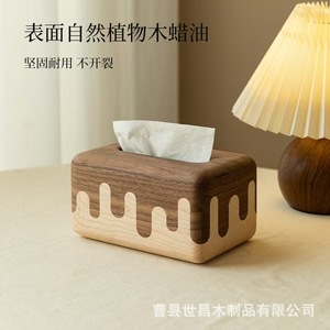 Caja de pañuelos de madera de 18L con diseño de dibujos animados para la mesa de centro de la sala de estar - Product Image 2