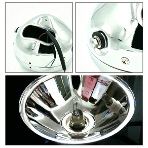 Phare rond rétro de 5 pouces pour moto CG125 GN125, phare avant vintage noir chromé, lentille transparente jaune - Product Image 6
