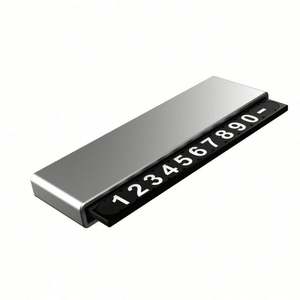 Plaque de stationnement automobile en métal de haute qualité - Panneau de signalisation de véhicule durable avec numéros et coordonnées réglables - Product Image 2