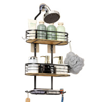 Étagère de salle de bain à 2/3/4 niveaux, sans perçage, adhésive, panier de rangement pour douche, organisateur de douche, panier de douche sur porte, support de douche