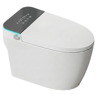 Automatische Intelligente Toilette mit Verlängerter Schüssel, Moderne Smarte Keramik-Bodenmontierte Toilette mit Doppelspülung, Beheiztem Sitz und Fernbedienung