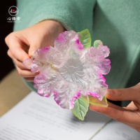Chinois rétro luxe haute qualité cristal verre Liuli tasses à thé ensemble FloraDeity douze août crêpe myrte tasse à thé