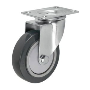 Roue pivotante en PU de 3, 4, 5 pouces avec frein, charge 100-130 kg, pour chariot industriel, médical, alimentaire, usage moyen à lourd - Product Image 3