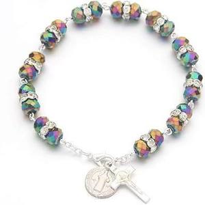 Pulsera católica <span class=keywords><strong>de</strong></span> cuentas <span class=keywords><strong>de</strong></span> cristal colorido <span class=keywords><strong>Rosario</strong></span> <span class=keywords><strong>dedo</strong></span> bautismo rosarios pulsera <span class=keywords><strong>de</strong></span> cuentas <span class=keywords><strong>de</strong></span> imitación para bautismo bautizo - Product Image 1
