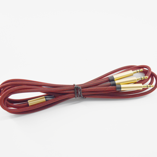 2 in 1 AUX Audio Cable 3.5mm Male to Male Live Laptop/Mobile Phone Recording Cable with Braid Shielding for Stereo Speakers