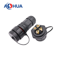 IP68 4Pin vis fixation câble prise M25 assemblage prise mâle à montage sur panneau prise femelle 300V 15A adaptateur en Nylon pour panneaux d'alimentation