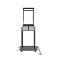 Vitrine de magasin de bijoux en acier inoxydable, bois et verre, design tendance pour l'affichage de colliers et de bagues - Approvisionnement direct d'usine