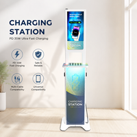 Station de recharge rapide AXI avec écran publicitaire, borne de recharge multi-ports Type-C, kiosque de recharge public, distributeur automatique de recharge