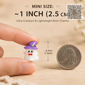 Mini-breloques en résine Kawaii Chat Fantôme <span class=keywords><strong>Citrouille</strong></span> Chapeau de Sorcière pour Décoration de Cupcakes et Fournitures de Pâtisserie - Ensemble de Cake Toppers - Product Image 5
