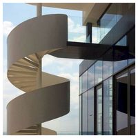 Escalier courbé intérieur haute résistance, style moderne avec marches, pour villa, résidence, projet de construction commerciale