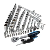 110 Uds GTYPRO RTS taller Hardware Kit de herramientas manuales de calidad de Taiwán, juego de enchufes, llave de trinquete, llave inglesa 1/4 1/2, estuche rígido OEM