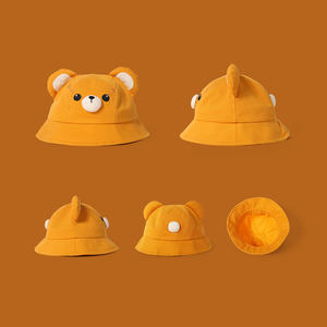 Diseño personalizado de lona de algodón niños gorras de verano sombreros <span class=keywords><strong>Kawaii</strong></span> diseñador de dibujos animados niños sombreros de cubo con logotipo - Product Image 2