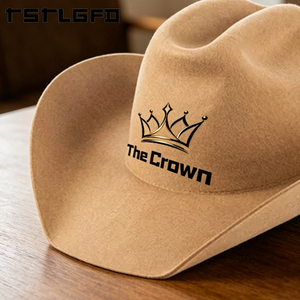Custom Logo Vintage Wool Felt Cowboy <b>Hat</b> Wholesale Bulk Tan Wide Brim <b>Western</b> <b>Hat</b> Structured Manufacturer - Product Image 2