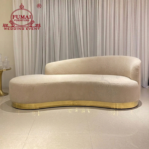 Wedding Reception Velvet Stainless Steel Base Wedding Couple <b>Sofa</b> Design - Product Image 3