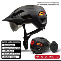 Helm Sepeda MTB DUAL Bersertifikasi CE Lanjutan untuk Dewasa, Pelindung, Anti-Kabut Magnetik, Bernapas, Tahan Angin, LED Pengaman Isi Ulang