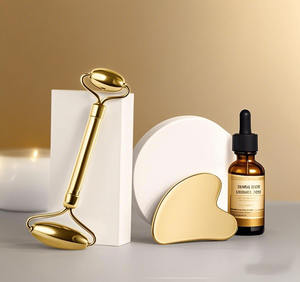 2025 logotipo personalizado antienvejecimiento cobre Natural masajeador <span class=keywords><strong>Facial</strong></span> en forma de corazón Gua Sha juego de rodillos de latón Gua Sha juegos de herramientas - Product Image 1