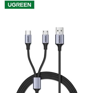 UGREEN 2 в 1 USB a кабель USB a к USB C/Микро зарядный кабель нейлоновый Плетеный материал - Product Image 1