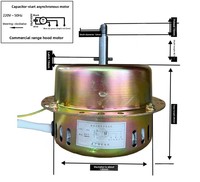 Moteur de hotte commerciale OEM/ODM 100 % cuivre pur entièrement fermé, haute puissance, pour restaurant et chariot de barbecue