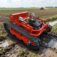 Tondeuse à gazon sur chenilles professionnelle hybride essence-électrique 15HP/18HP, largeur de coupe 80-1000mm, avec poignée télescopique et fonction mulching