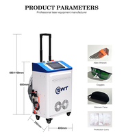 Portátil 500W Trolley Case Máquina de limpieza láser Láser de fibra de mano para eliminación de óxido Metal Madera Nueva maleta Caja de equipaje