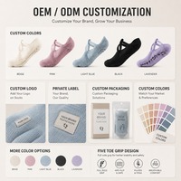 Chaussettes de yoga d'été personnalisées à cinq doigts pour le Pilates, chaussettes de sport et de fitness en coton à doigts séparés