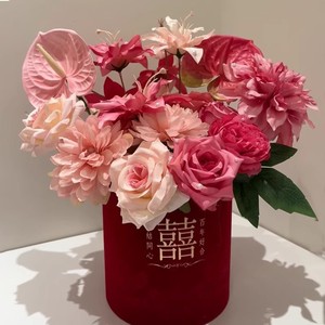 Fleurs Artificielles Rose en Bouquet pour Décoration de Mariage, Fleurs en Soie Haute Simulation Réutilisables pour Décoration Intérieure - Product Image 4