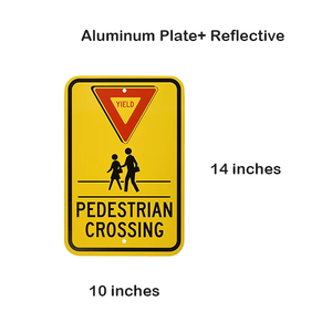 Segnale di Avvertimento Personalizzabile Riflettente in Alluminio per Attraversamento Pedonale - Segnale di Sicurezza Stradale 10"x14" - Product Image 2